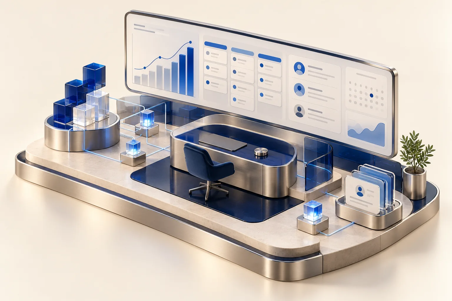 CRM and business analytics concept