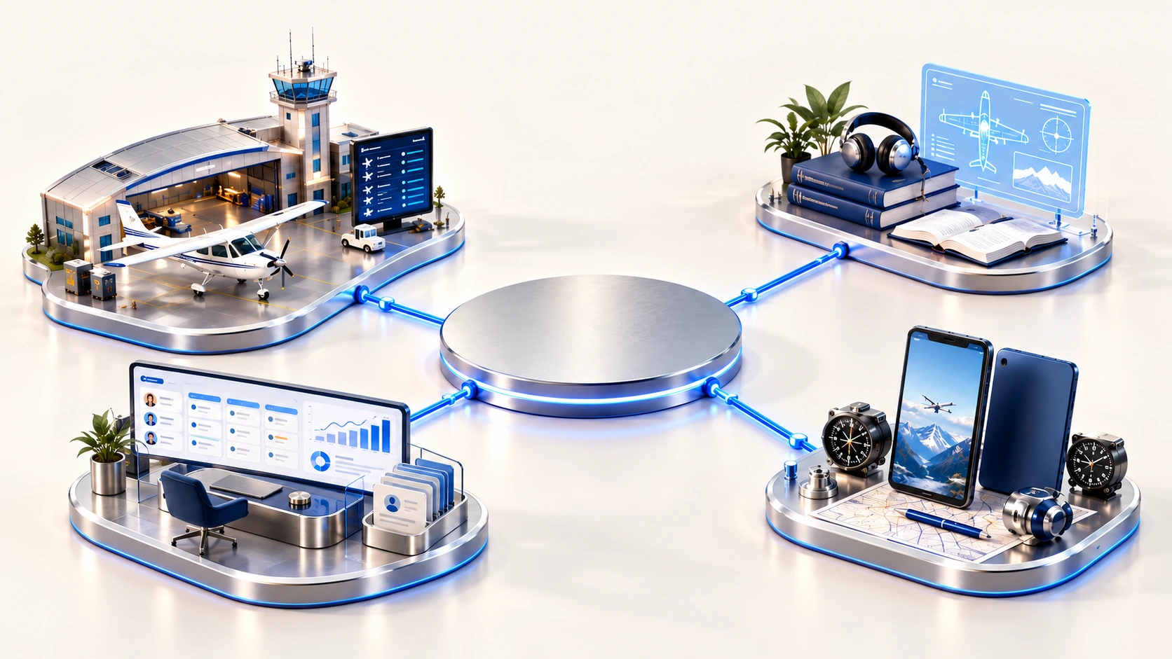 One connected miniature ecosystem: NeuralWings, EarnWings, NavCalc and custom CRM dashboards